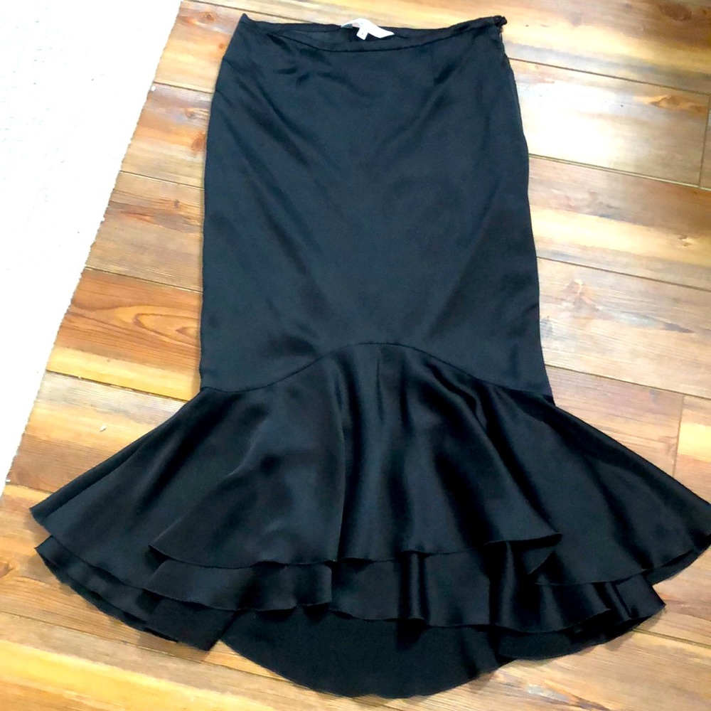 Black formal long flare skirt